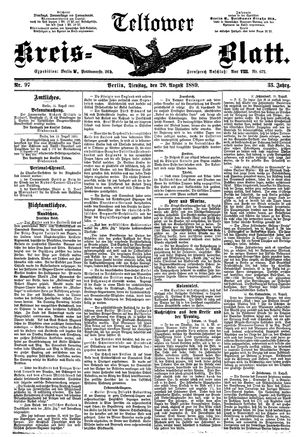 Teltower Kreisblatt vom 20.08.1889