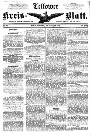 Teltower Kreisblatt vom 22.08.1889
