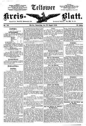 Teltower Kreisblatt vom 29.08.1889