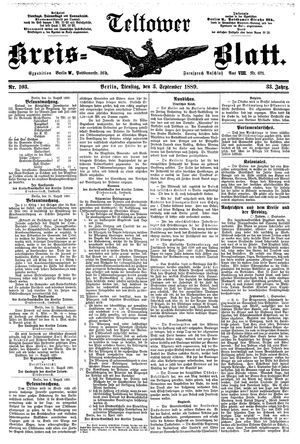 Teltower Kreisblatt vom 03.09.1889