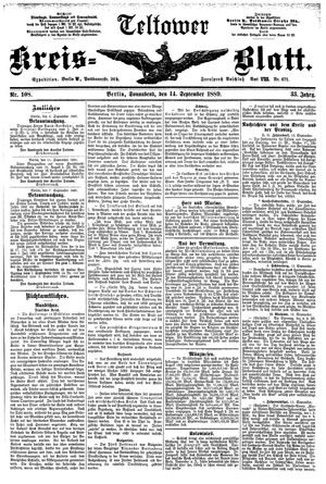 Teltower Kreisblatt vom 14.09.1889