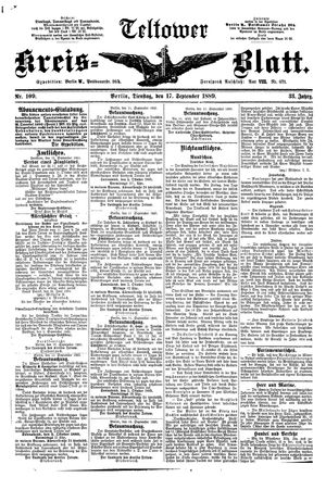 Teltower Kreisblatt on Sep 17, 1889