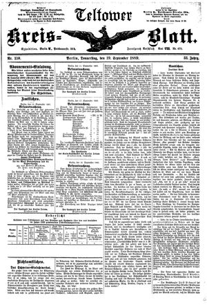 Teltower Kreisblatt vom 19.09.1889