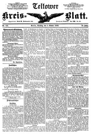 Teltower Kreisblatt vom 01.10.1889