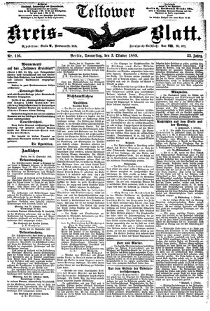 Teltower Kreisblatt vom 03.10.1889