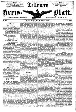 Teltower Kreisblatt vom 22.10.1889