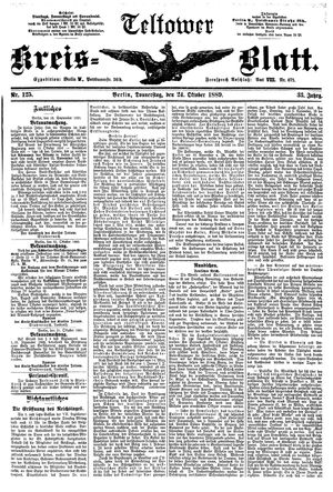 Teltower Kreisblatt vom 24.10.1889
