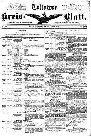 Teltower Kreisblatt vom 26.10.1889