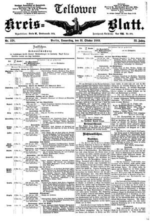 Teltower Kreisblatt vom 31.10.1889