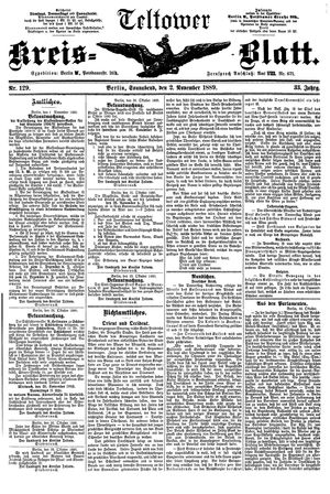 Teltower Kreisblatt vom 02.11.1889