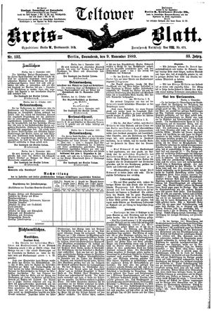 Teltower Kreisblatt vom 09.11.1889