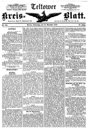 Teltower Kreisblatt vom 14.11.1889