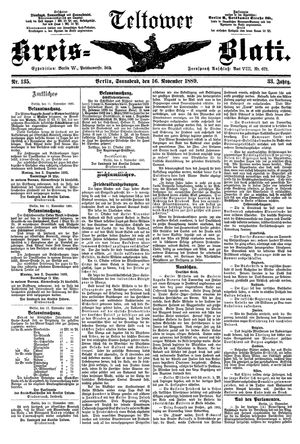 Teltower Kreisblatt vom 16.11.1889