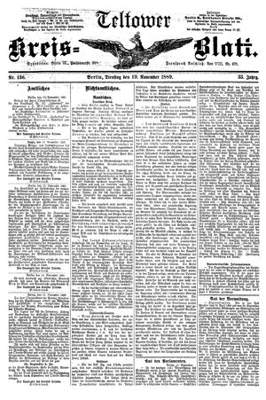 Teltower Kreisblatt vom 19.11.1889