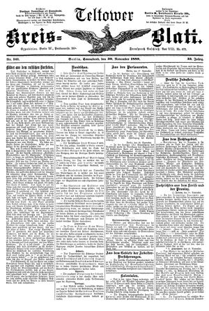 Teltower Kreisblatt vom 30.11.1889
