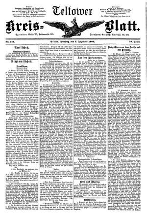 Teltower Kreisblatt vom 03.12.1889