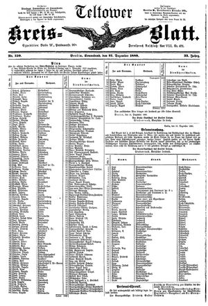 Teltower Kreisblatt on Dec 21, 1889