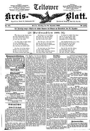 Teltower Kreisblatt vom 24.12.1889