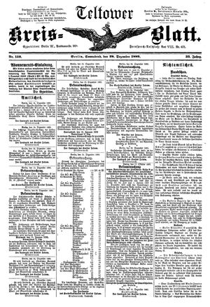 Teltower Kreisblatt vom 28.12.1889