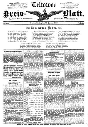 Teltower Kreisblatt vom 31.12.1889