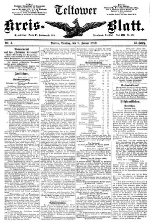 Teltower Kreisblatt vom 08.01.1890