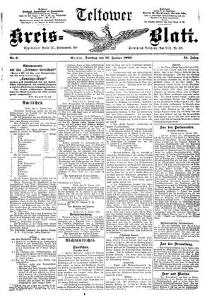 Teltower Kreisblatt on Jan 14, 1890