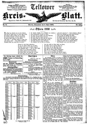 Teltower Kreisblatt vom 05.04.1890