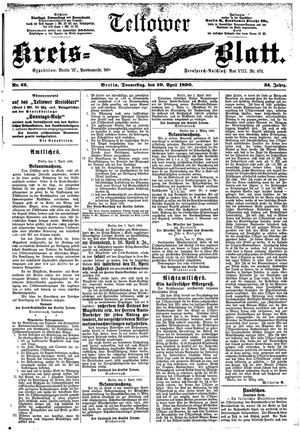 Teltower Kreisblatt on Apr 10, 1890