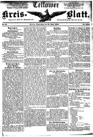 Teltower Kreisblatt vom 24.04.1890