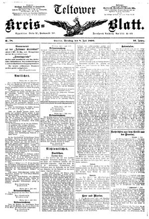 Teltower Kreisblatt vom 08.07.1890