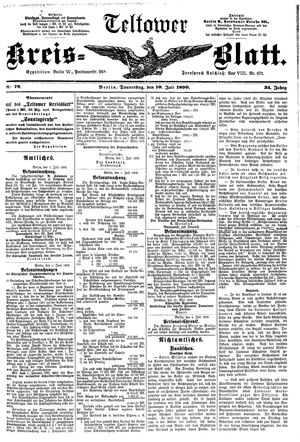 Teltower Kreisblatt vom 10.07.1890
