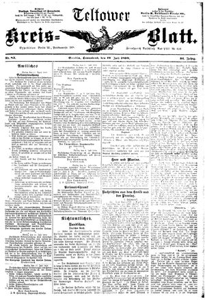 Teltower Kreisblatt vom 19.07.1890