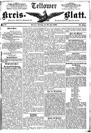 Teltower Kreisblatt vom 29.07.1890