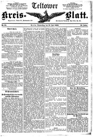 Teltower Kreisblatt on Jul 31, 1890
