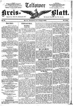 Teltower Kreisblatt vom 02.08.1890