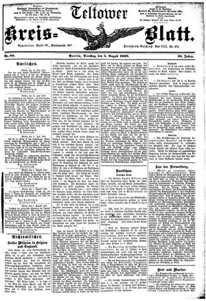 Teltower Kreisblatt vom 05.08.1890