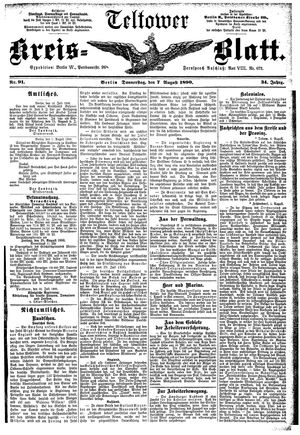 Teltower Kreisblatt vom 07.08.1890