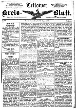 Teltower Kreisblatt on Aug 14, 1890