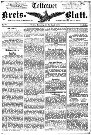 Teltower Kreisblatt on Aug 21, 1890