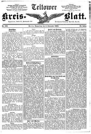 Teltower Kreisblatt vom 04.09.1890
