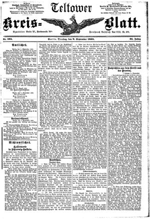 Teltower Kreisblatt vom 09.09.1890