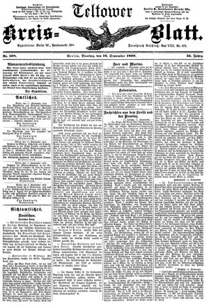 Teltower Kreisblatt on Sep 16, 1890