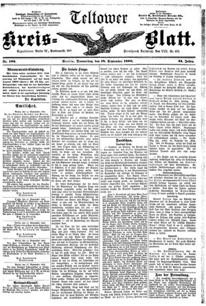 Teltower Kreisblatt vom 18.09.1890