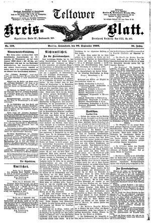 Teltower Kreisblatt vom 20.09.1890