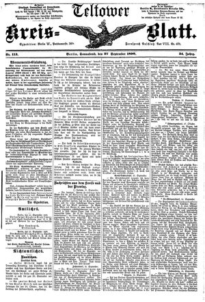 Teltower Kreisblatt vom 27.09.1890