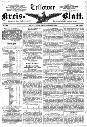 Teltower Kreisblatt vom 30.09.1890