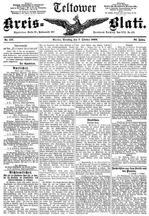 Teltower Kreisblatt on Oct 7, 1890