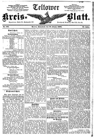 Teltower Kreisblatt vom 18.10.1890