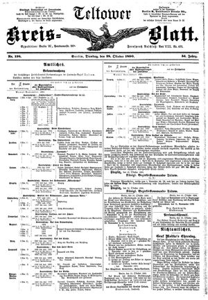 Teltower Kreisblatt vom 28.10.1890