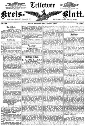 Teltower Kreisblatt vom 01.11.1890